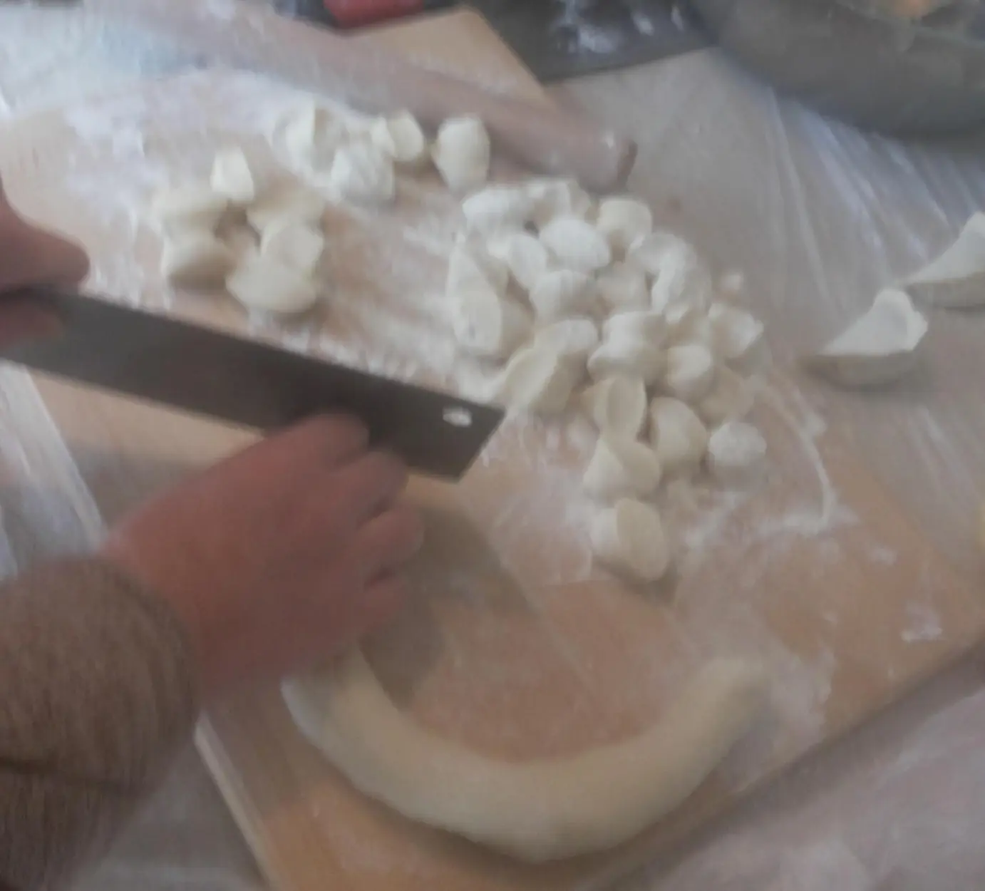 Making the dumplings