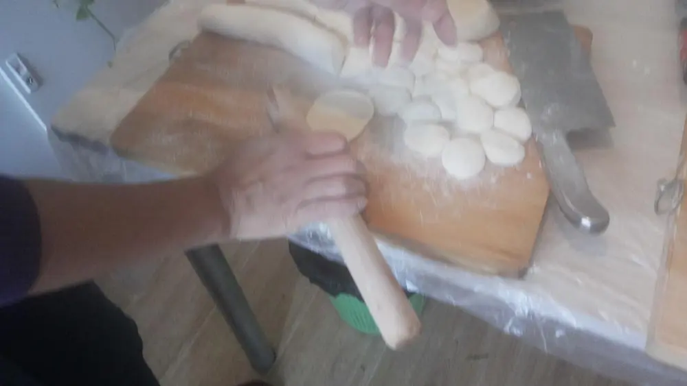 Making the dumplings